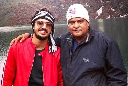Somendra Solanki with his father