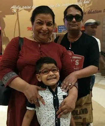 Abha Parmar with husband and grandson
