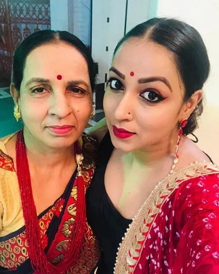 Madhusree Sharma with her mother