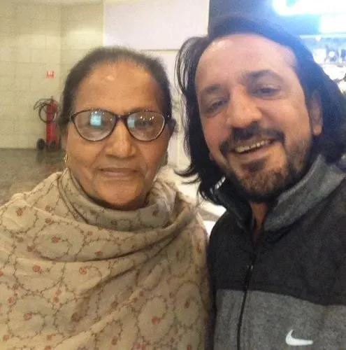 Harish Khanna with his mother