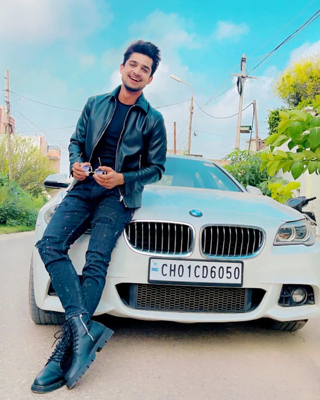 Abhishek Kumar With his Car BMW