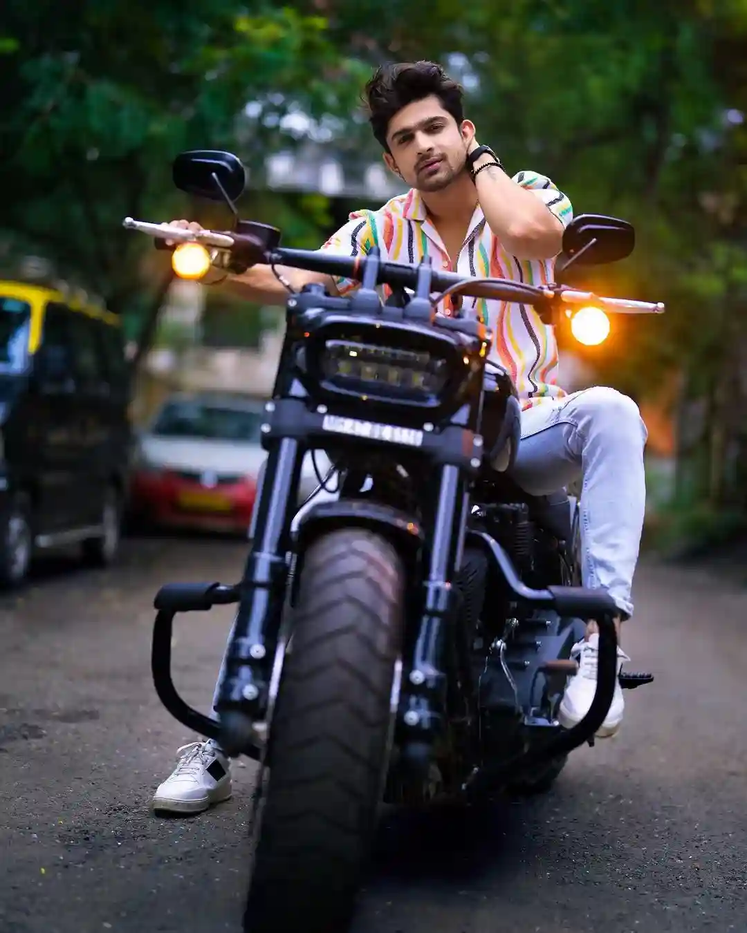 Abhishek Kumar with his Bike Harley Davidson