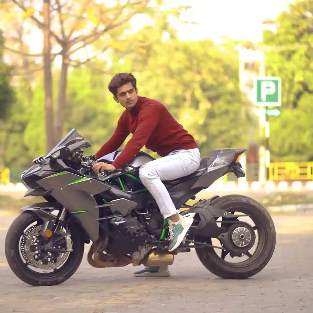 Abhishek Kumar with his Bike Kawasaki