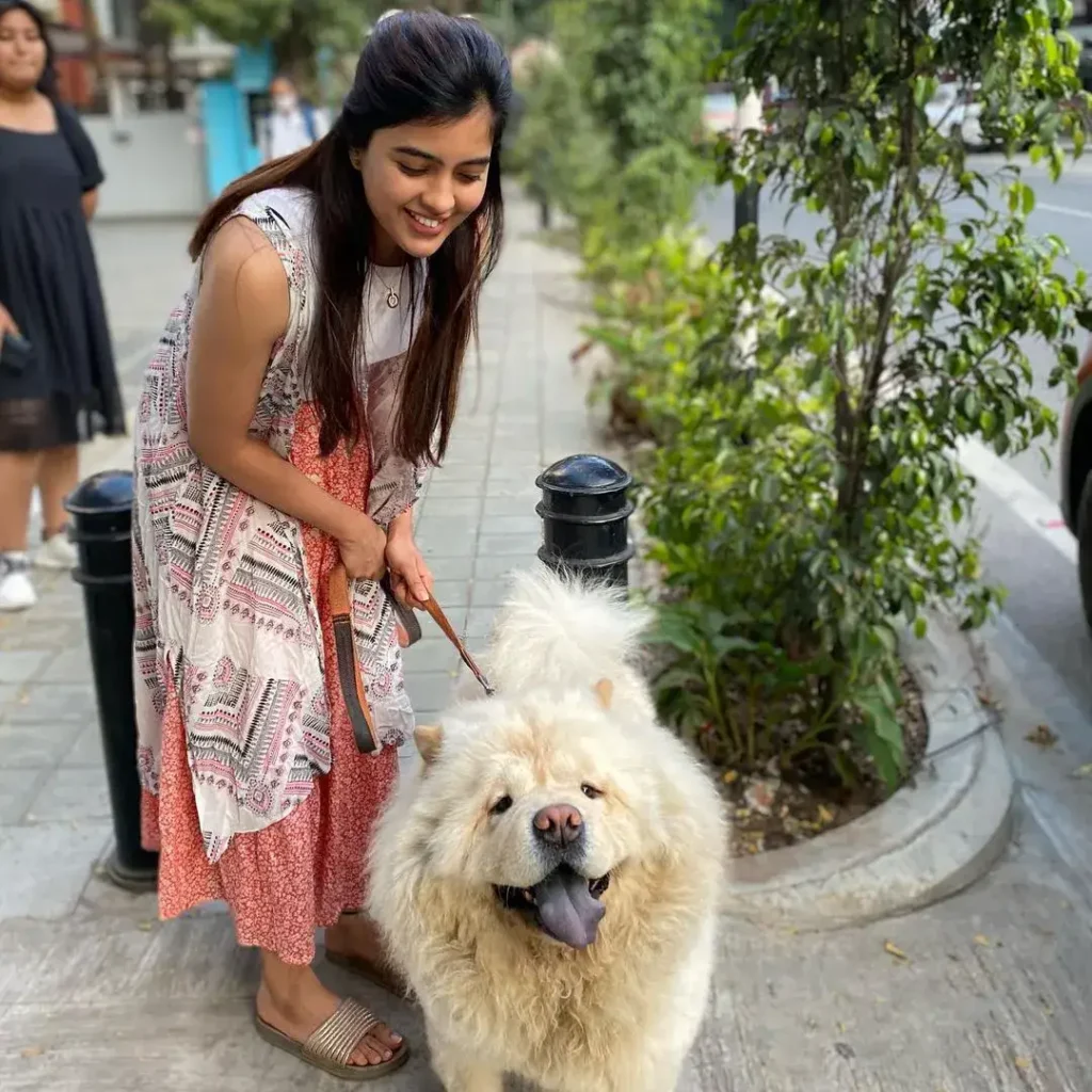 Amritha Aiyer with her dog