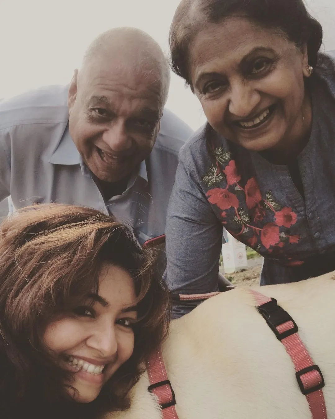 Monaz Mevawalla with her mother and his father