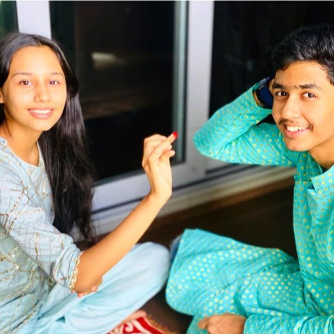 Rudhraksh Jaiswal with his Sister