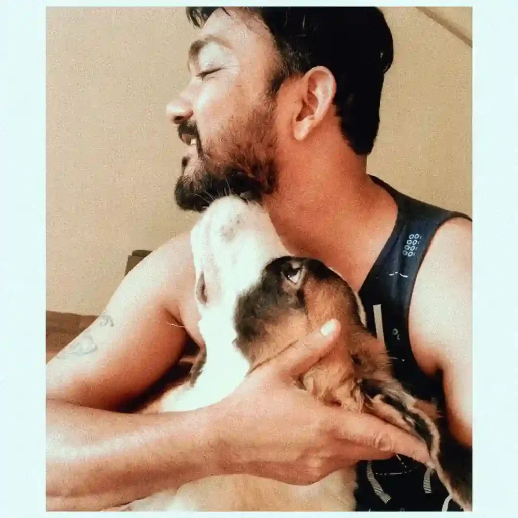 Rishi Khurana with his dog